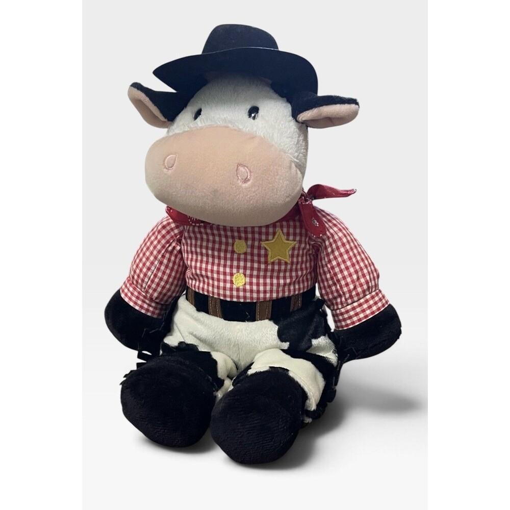 Vntg Aurora Cow Mooty Plush 15 inches in western outfit
